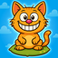 Hungry cat: puzzle for family icon