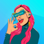 Hipster Animated Fashion Emoji icon