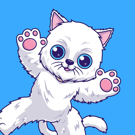 White Cat Stickers-CatMoji app icon