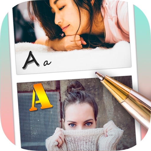 Draw and add text to photos app icon