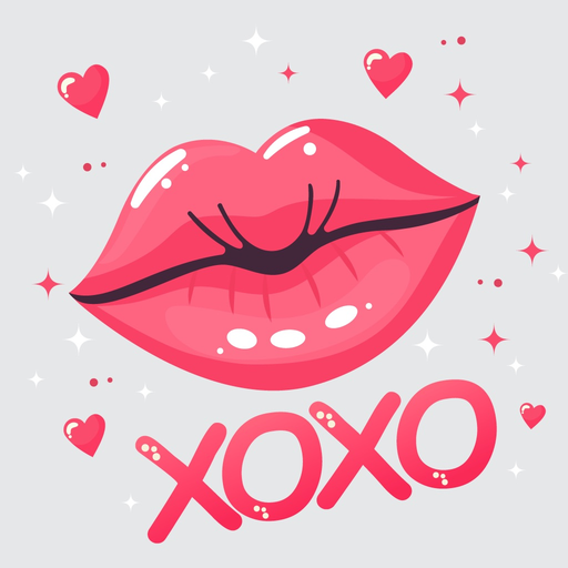 Heart and Kiss Stickers app icon