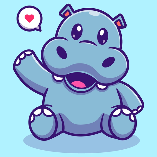 Cute Hippo Stickers app icon