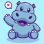 Cute Hippo Stickers icon
