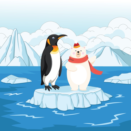 Polar Bear & Penguin Stickers app icon