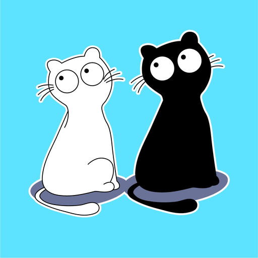 Black Kitten Animated Stickers app icon
