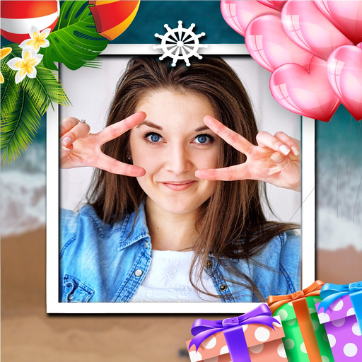 Multi photo frames editor app app icon