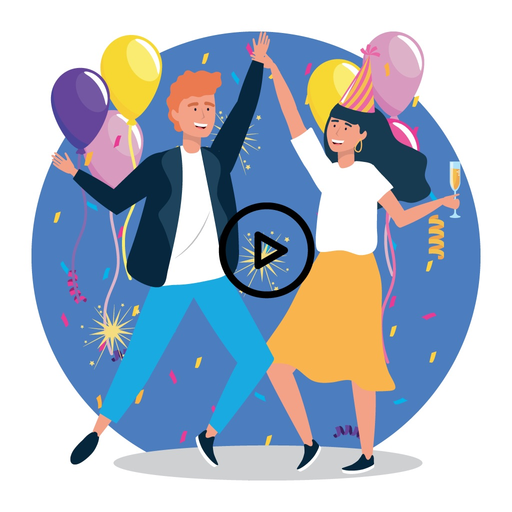 Animated Celebration Stickers app icon