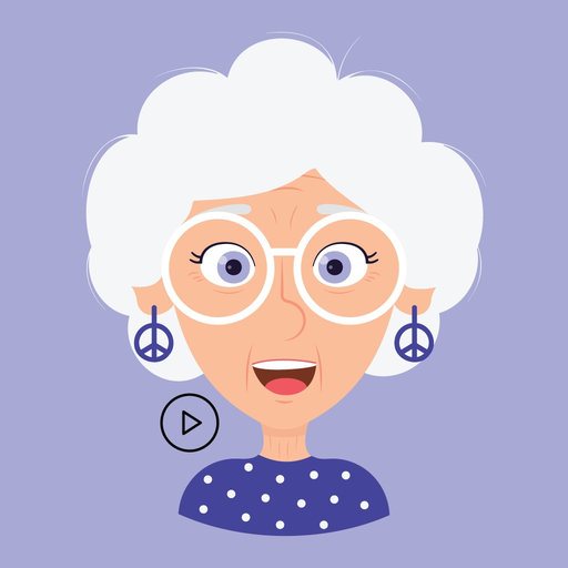 Old Lady Stickers Animated app icon