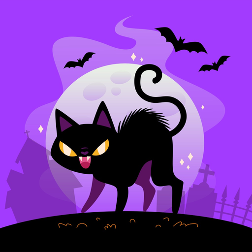 Black Cat Sticker Emojis app icon