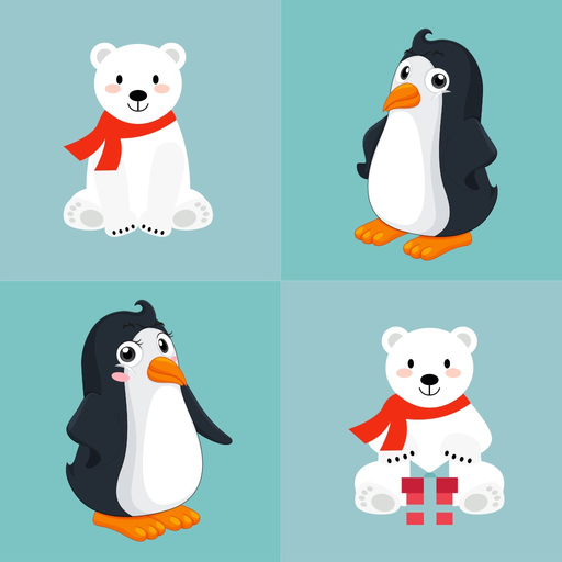 Polar Bear and Penguin Emojis app icon