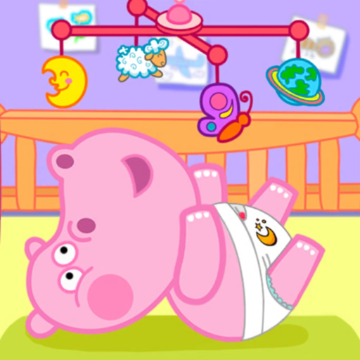 Hippo pet care game simulator app icon