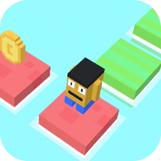 Pixel person-happy jump app icon