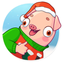Christmas Piggy Funny Sticker icon