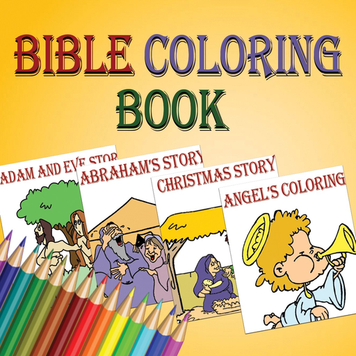 Bible coloring book stories app icon