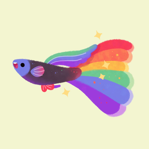 Rainbow guppy app icon