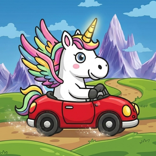 Racing Car Unicorn Games app icon