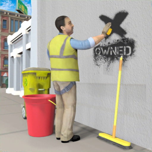 Janitor Life Sim: Clean Roads app icon