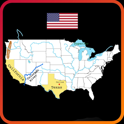 Geography of USA Study & Quiz app icon