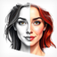 Sketch effect black and white icon