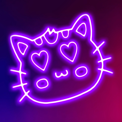 Neon Kitty Glowing Stickers app icon