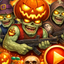 Granny Clown in Halloween icon
