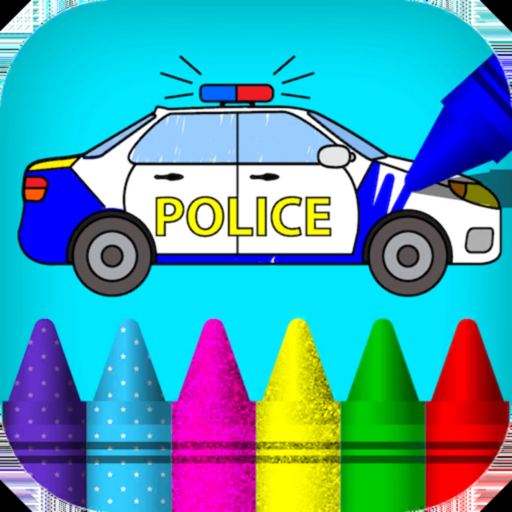 Car coloring book & drawing app icon