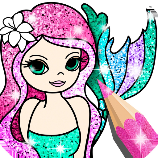 Mermaid Coloring Book Glitter app icon