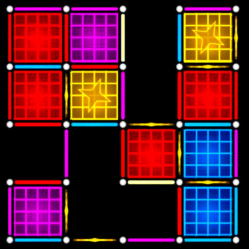 Dots and boxes neon timbiriche app icon