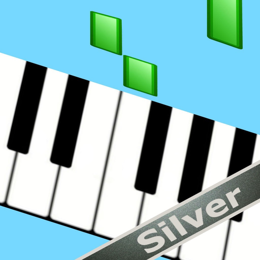 Kids playing piano silver app icon