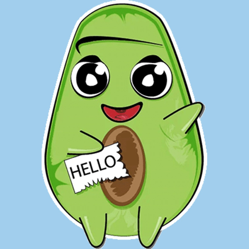 Kid avocado stickers & emoji app icon