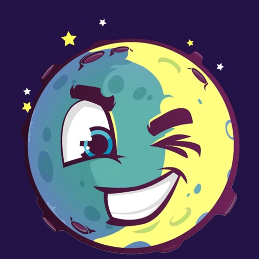 Moon stickers & space emoji app icon