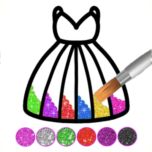 Glitter Dress Coloring Game app icon