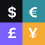 Currency converter, live rates icon