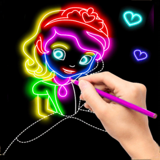 Learn to Draw Glow Cartoon app icon
