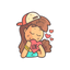 Skater Girl in a Cap Stickers icon