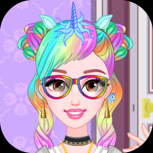 Unicorn hairstyles princess app icon