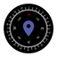 Altimeter,GPS location,Compass icon