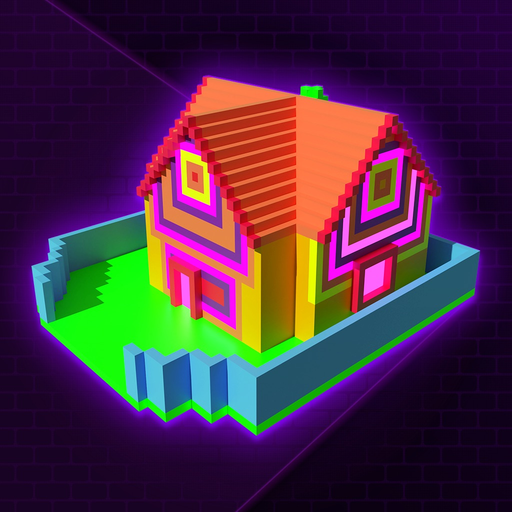 Glow House Voxel - Neon Draw app icon