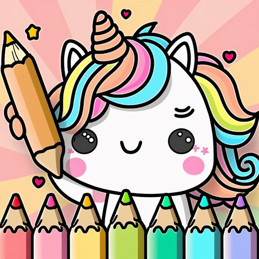 Kawaii Unicorn: Coloring World app icon
