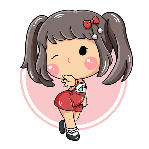 Happy Cute Girl Stickers app icon