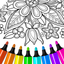 Flower mandala coloringbook icon