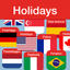 Holidays with country flags icon