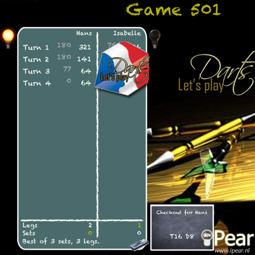 Let's Play Darts Scorekeeper Free HD app icon
