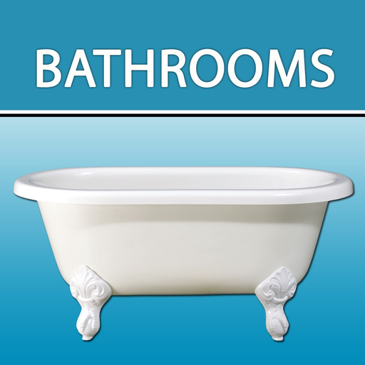 Bathrooms. Interiors design app icon