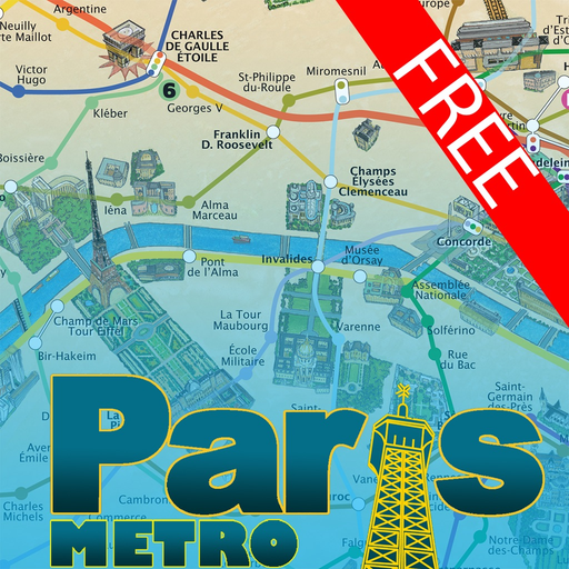 Paris Metro painted map - Free version app icon