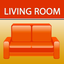 Living rooms. Interiors design icon