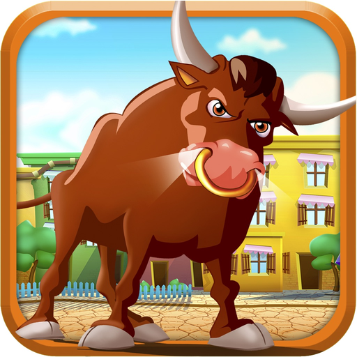 Bull Running Street : Racing against Kid Friends during Day app icon
