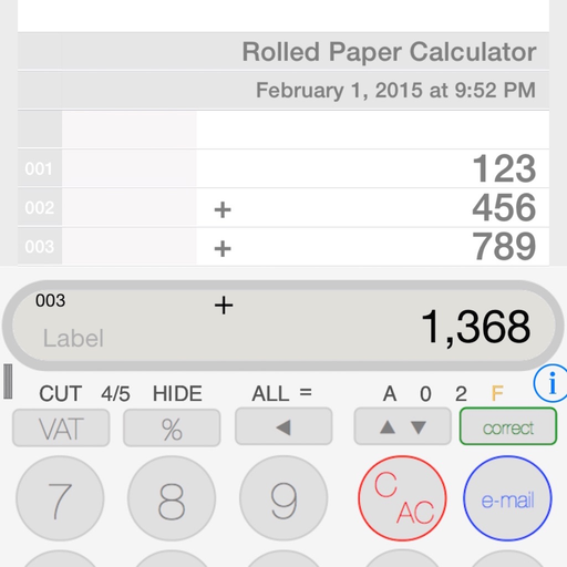 Rolled Paper Calculator Flat app icon
