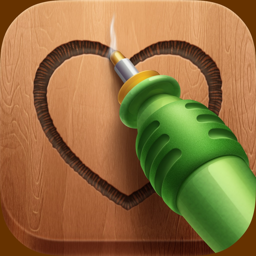 Pyrography - burning a design on wood app icon