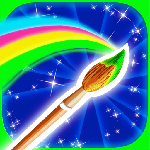 Paint Glow -glowing color draw app icon